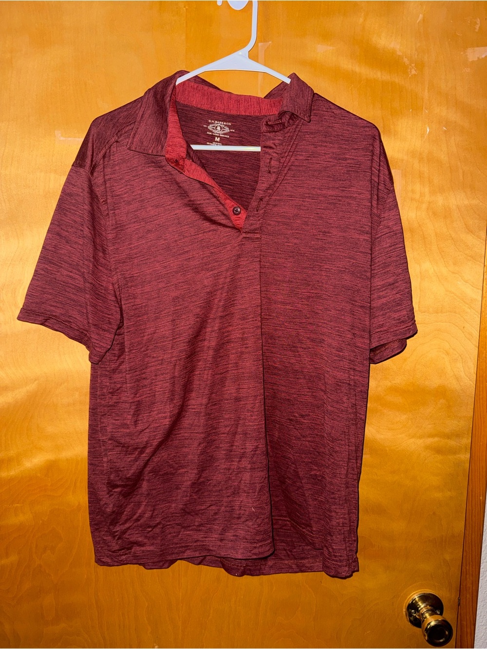 G.H. Bass & Co. Maroon Heather Short-Sleeve Polo